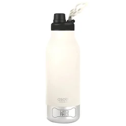 ASOBU Buddy 3-in-1 Water Bottle with Removable Dog Bowl & Food Compartment, 32 oz., White (SDB2)