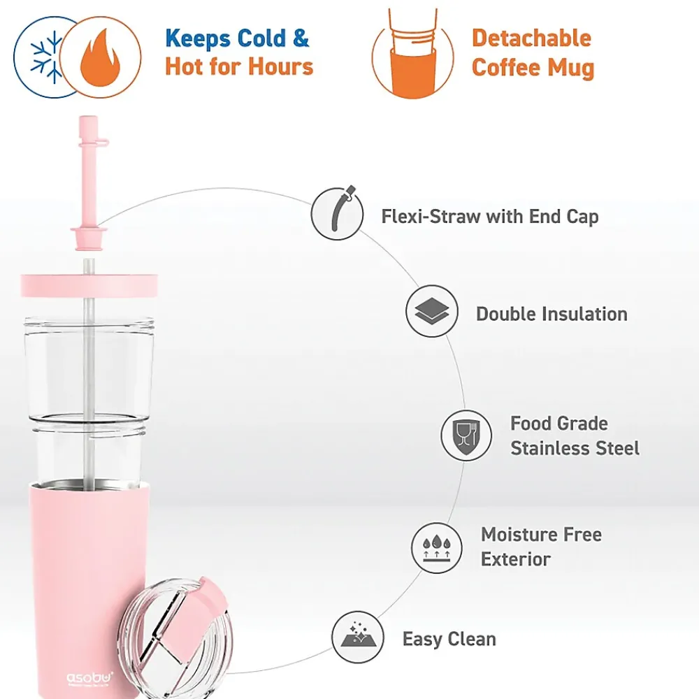 Marina See-Through Triton Tumbler with Flexible Straw, 28 oz., Pink (ICT400)<ASOBU Discount