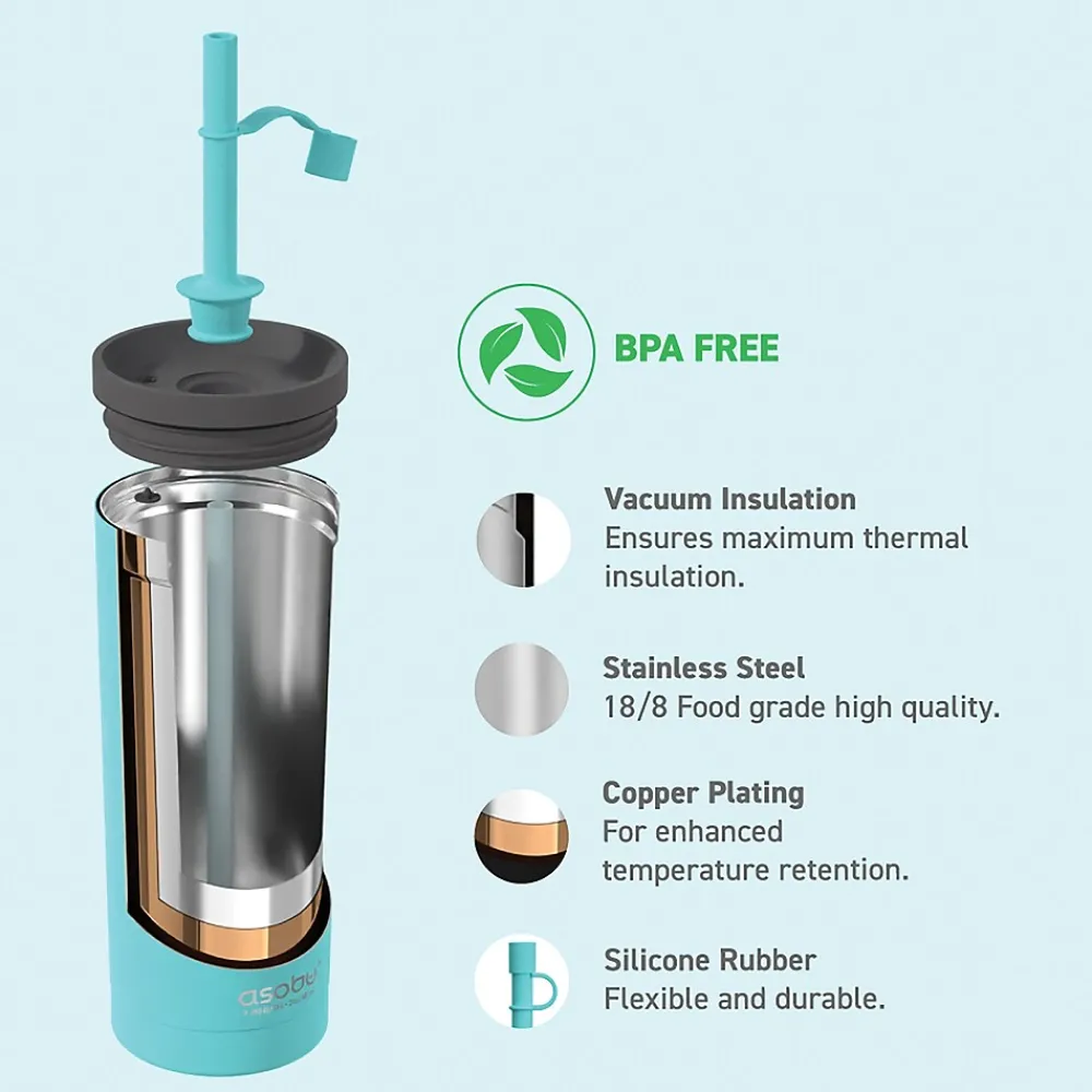 Super Sippy Insulated Coffee Tumbler, 20 oz., Teal (NA-ICT200)<ASOBU Sale
