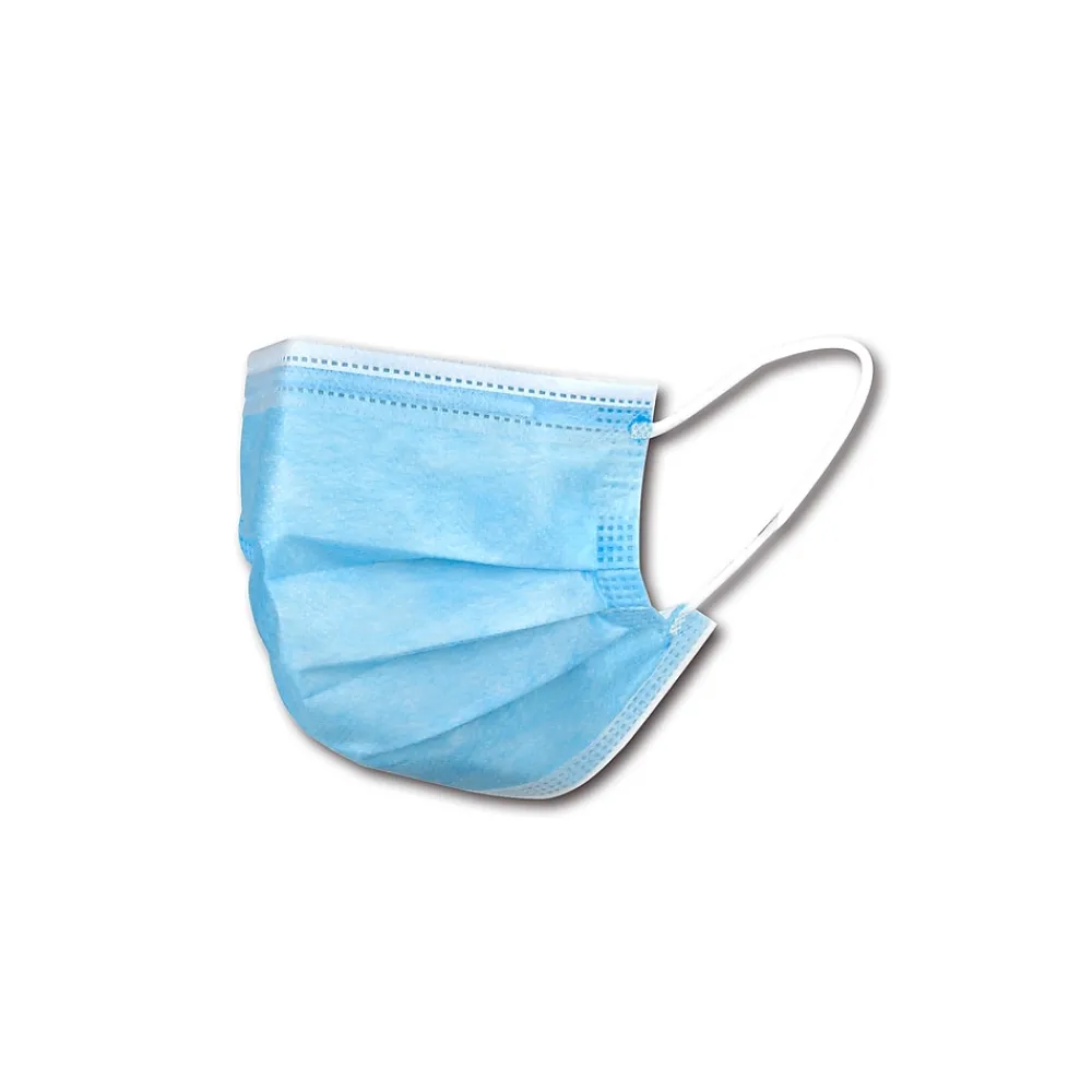 Unbranded ASTM Level 1 3-ply Disposable Mask , Blue, 50/Box (NON27358Z)