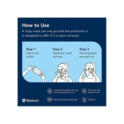 Pri-Med ASTM Level 3 3-ply Disposable Mask, Blue, 50/Box (PG4-1263/1273)