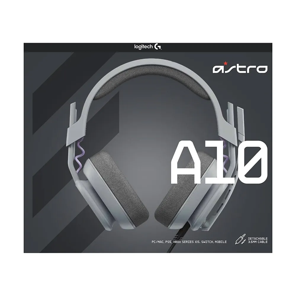 Best Logitech Astro Gaming A10 Gen 2 Stereo Headset, Gray (939-002069)