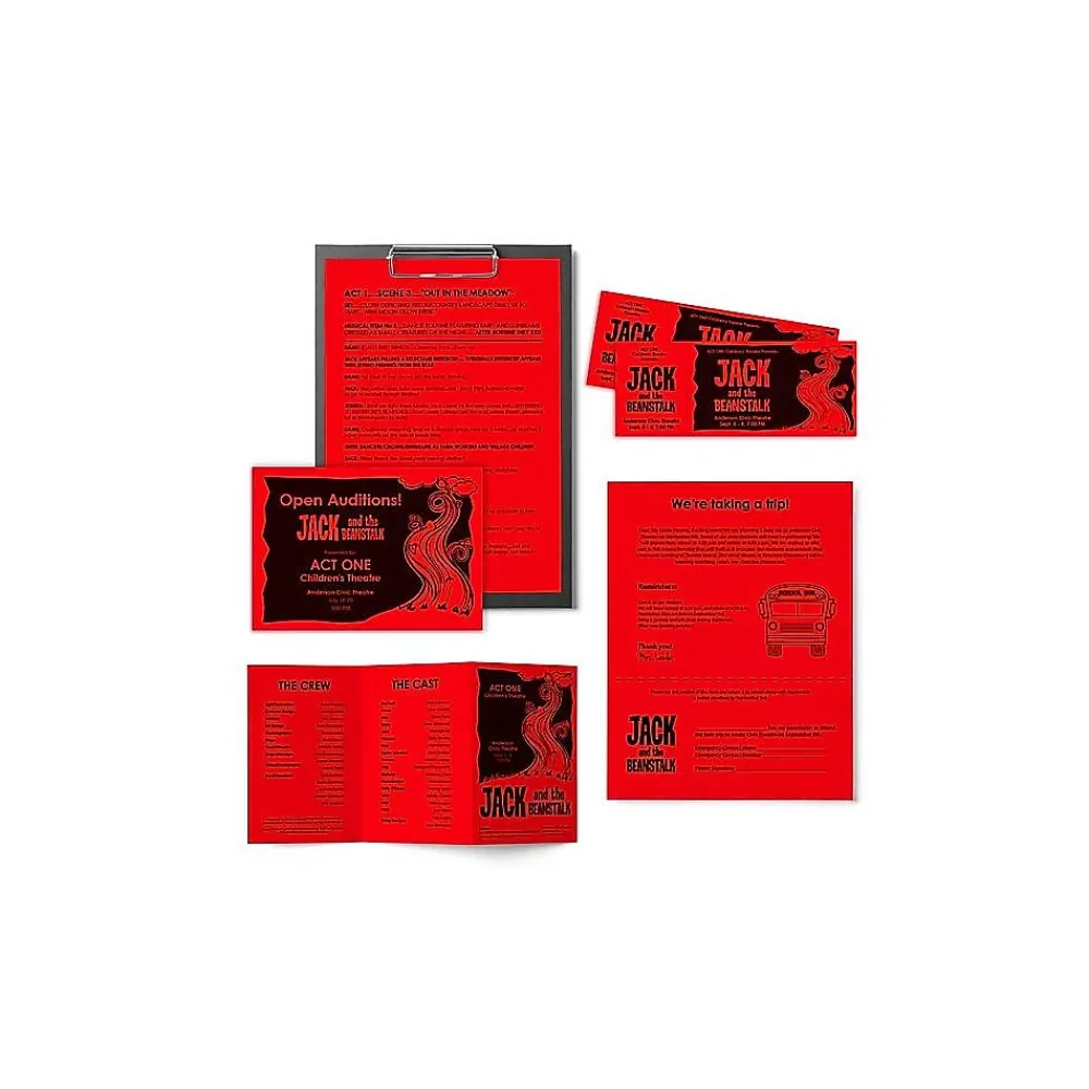 Multipurpose Paper*Astrobrights Colored Paper, 24 lbs., 8.5" x 11", , 500 Sheets/Ream (22551) Re-Entry Red