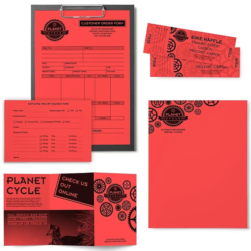 Multipurpose Paper*Astrobrights Colored Paper, 24 lbs., 8.5" x 11", Rocket Red, 500 Sheets/Ream (22641)