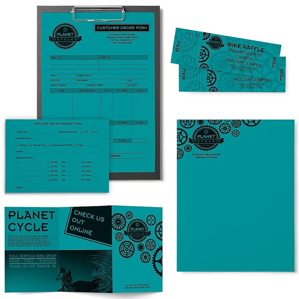 Multipurpose Paper*Astrobrights Colored Paper, 24 lbs., 8.5" x 11", Terrestrial Teal, 500 Sheets/Ream (21849/22479)