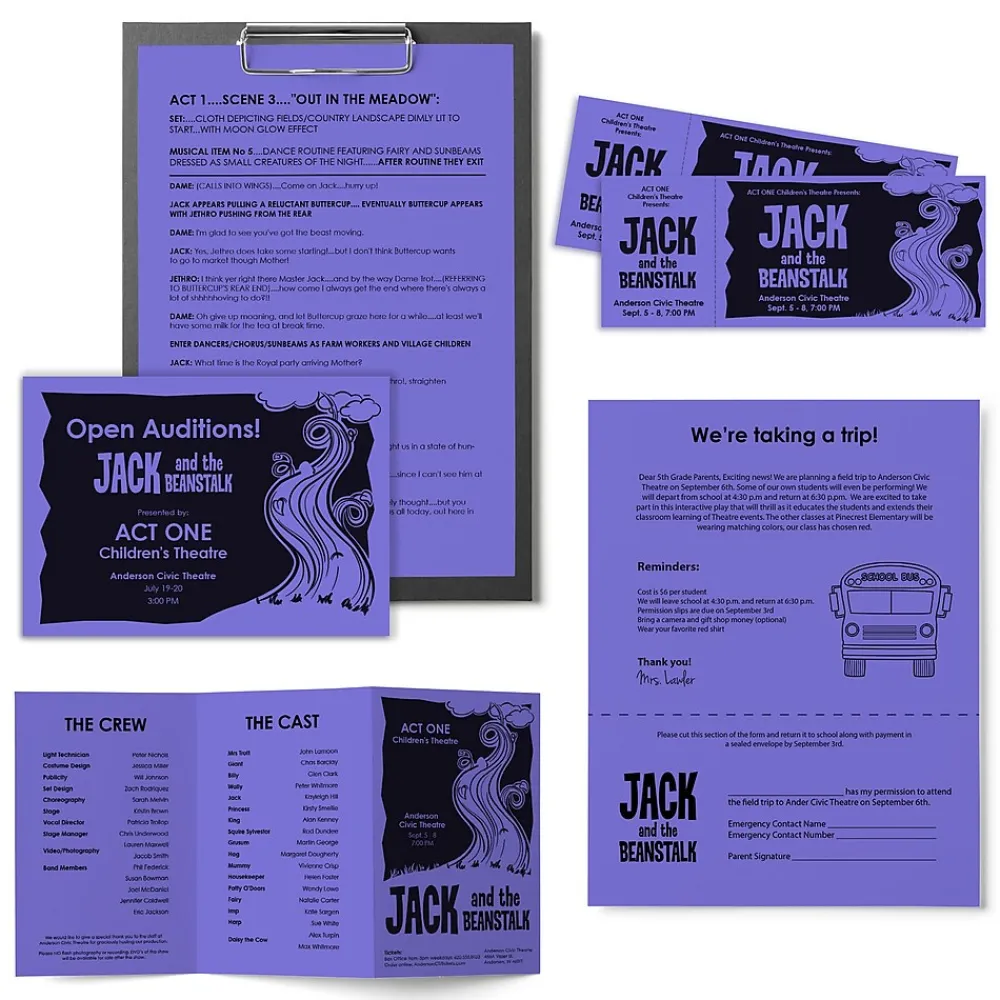 Multipurpose Paper*Astrobrights Colored Paper, 24 lbs., 8.5" x 11", Venus Violet, 500 Sheets/Ream (22081)