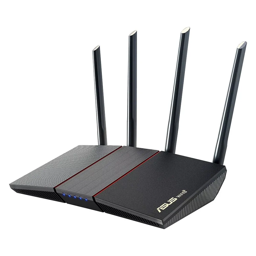 Sale Asus AX1800 Dual Band MU-MIMO WiFi 6 Router, Black/Red (RTAX55)