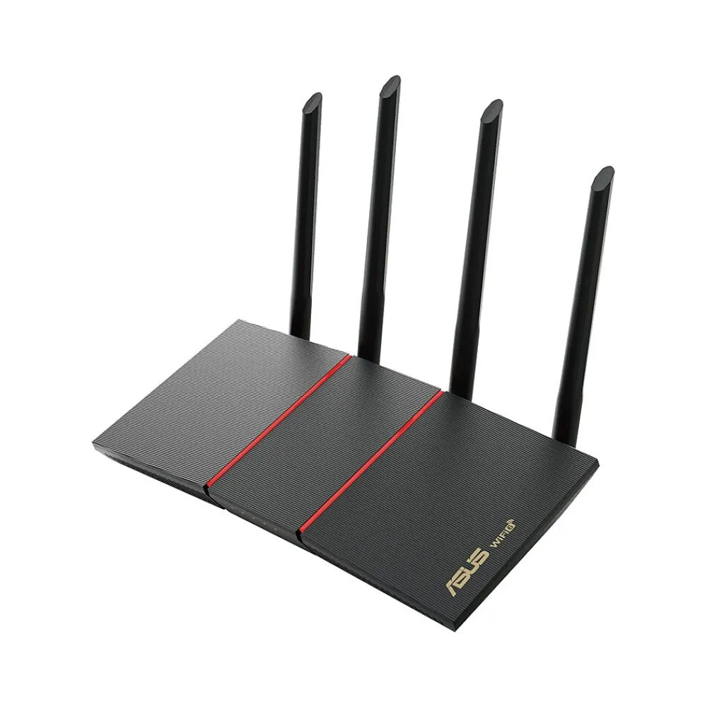 Sale Asus AX1800 Dual Band MU-MIMO WiFi 6 Router, Black/Red (RTAX55)