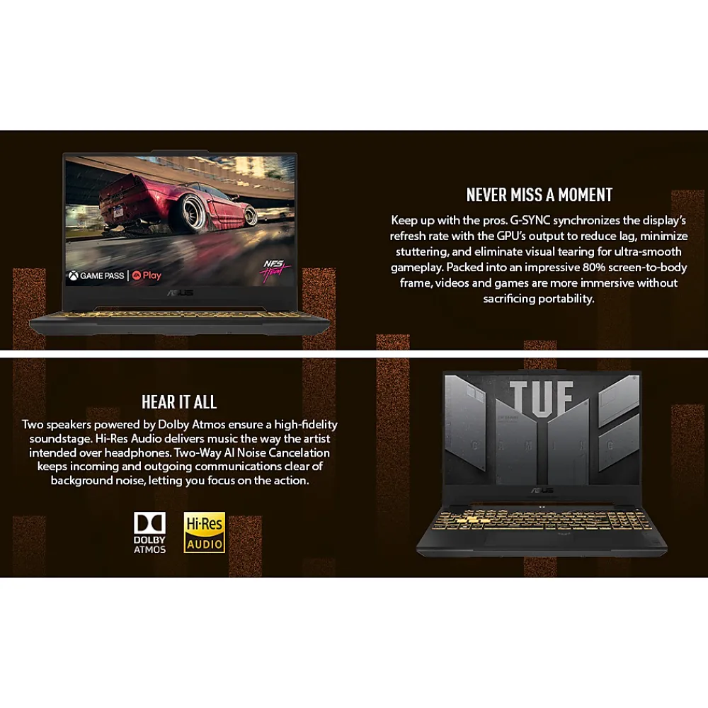 Asus TUF F15 15.6" FHD 144Hz Gaming Laptop, NVIDIA GeForce RTX 3050, Intel Core i5-12500H, 16GB RAM, 512GB SSD, Windows 11