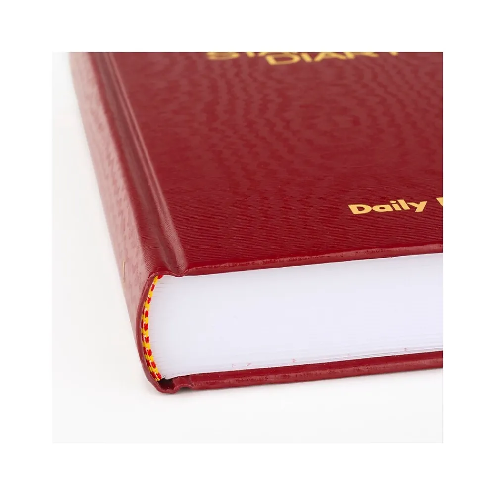 Journals|AT-A-GLANCE Standard Hardcover 2025 Daily Diary, 5.75" x 8.25", Wide-Ruled, Red (SD387-13-25)