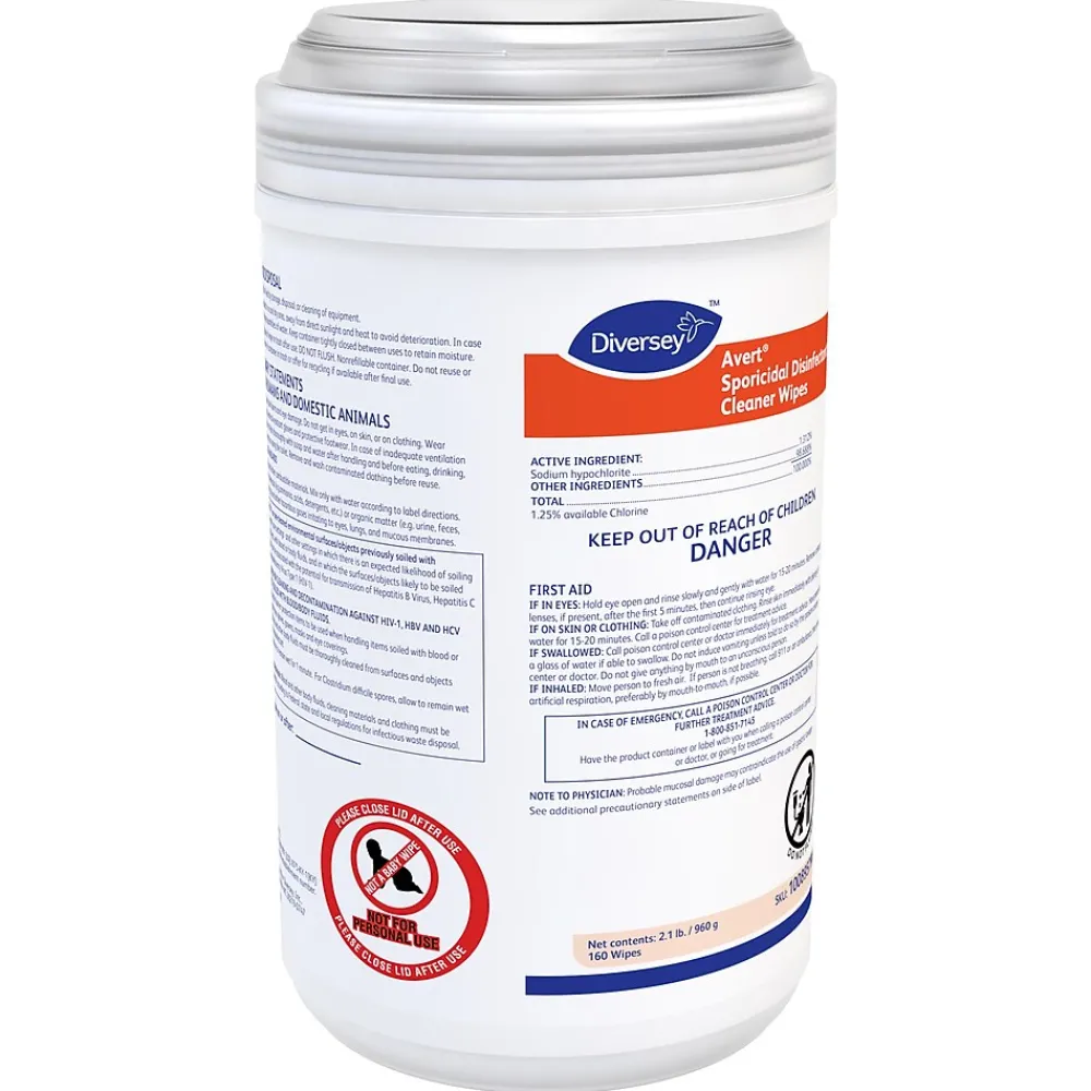 Sporicidal Disinfecting Wipes, 160 Wipes/Container, 12/Carton (100895790)<Avert Outlet