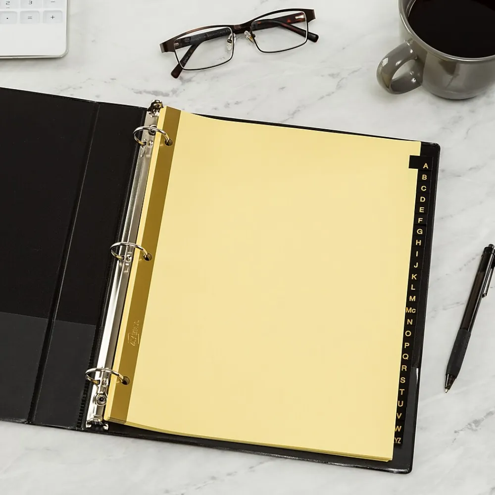 Dividers|Avery A-Z Leather Dividers, 26-Tabs, Gold (11350)