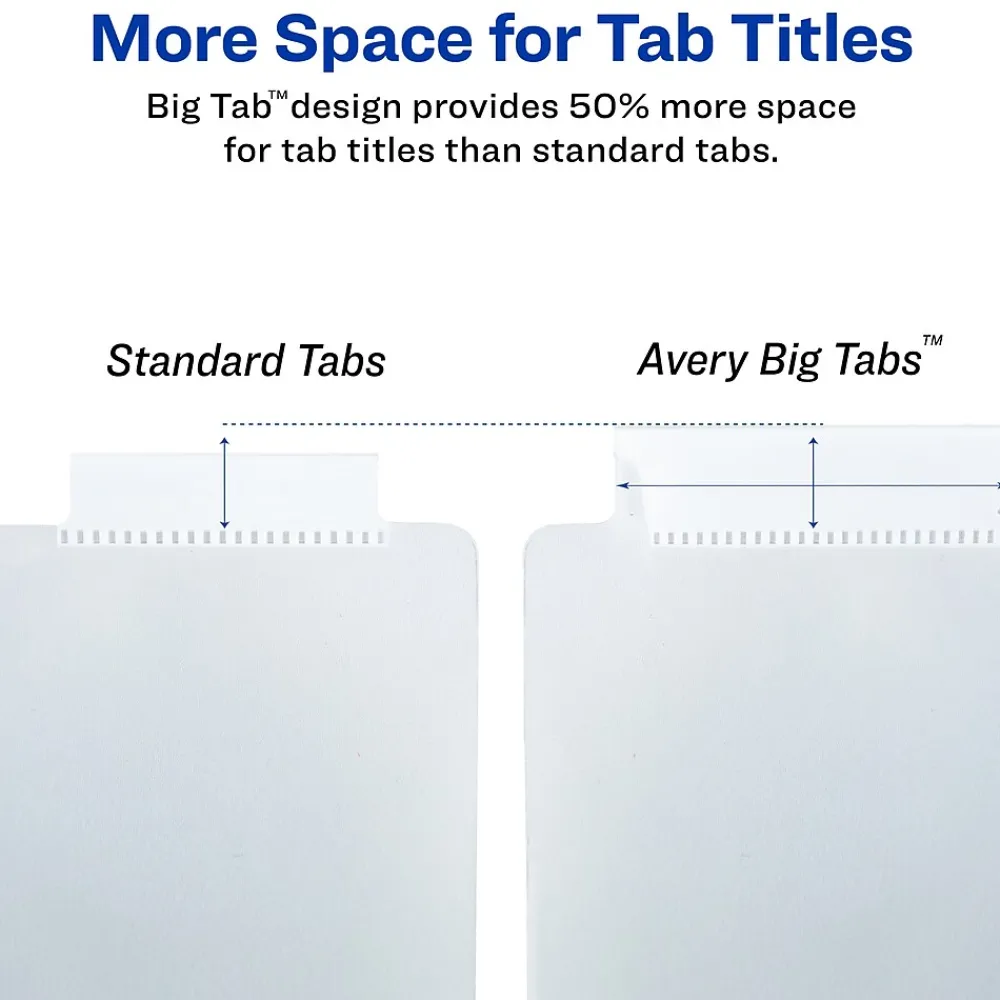 Dividers|Avery Big Tab Insertable Plastic Dividers with Pocket, 5 Tabs, Multicolor Pastel (07714)