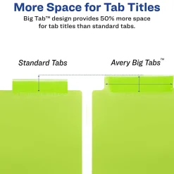 Dividers|Avery Big Tab Insertable Plastic Dividers with 2 Pockets, 5 Tabs, Multicolor (11906)