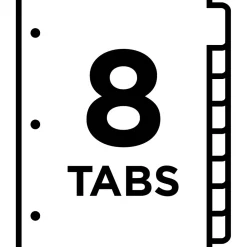 Dividers|Avery Big Tab Write & Erase Paper Dividers, 8 Tab, White, 48 Sets/Carton (23078CT)