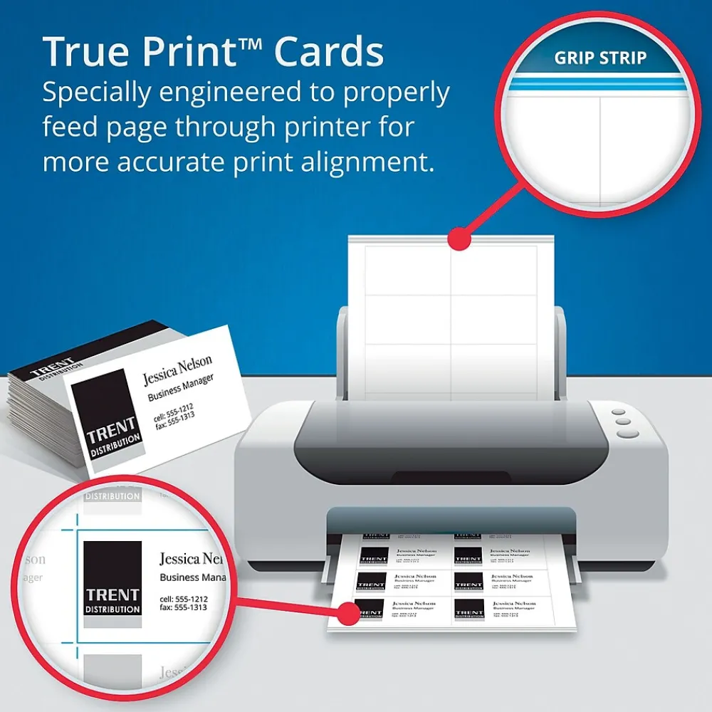 Business Cards*Avery Clean Edge Business Cards, 2" x 3 1/2", Matte White, 400 Per Pack (8877)