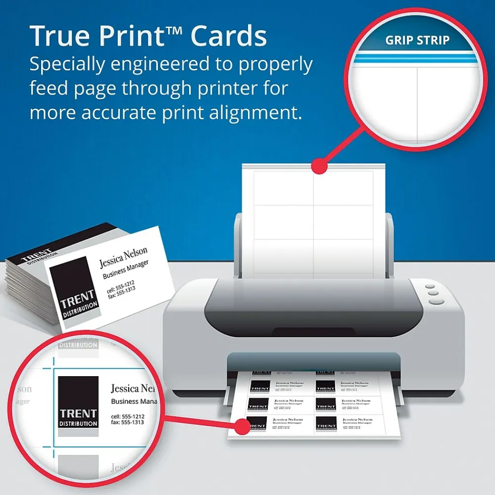 Business Cards*Avery Clean Edge Business Cards, 2" x 3 1/2", Matte White, 400 Per Pack (8877)