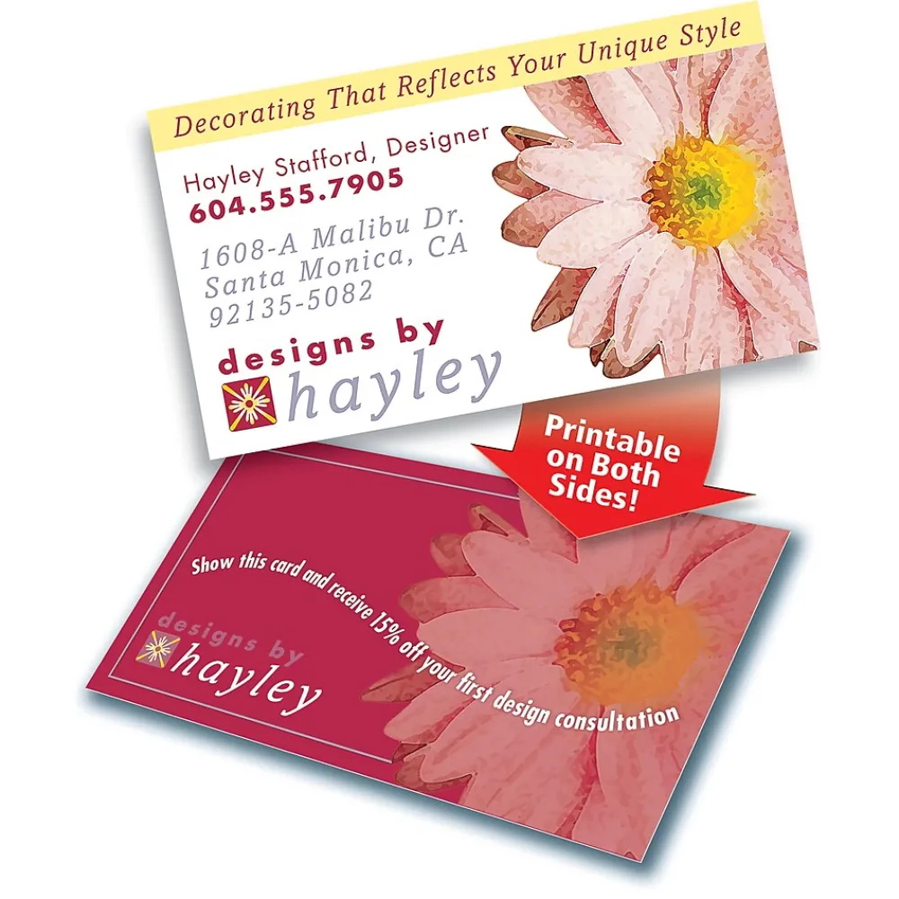 Business Cards*Avery Clean Edge Business Cards, 3.5" x 2", Matte White, 160/Pack (8869)