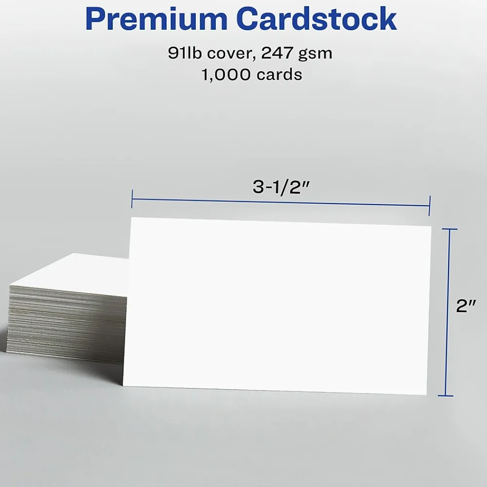 Business Cards*Avery Clean Edge Business Cards, 2" x 3 1/2", Matte White, 1000 Per Pack (5874)