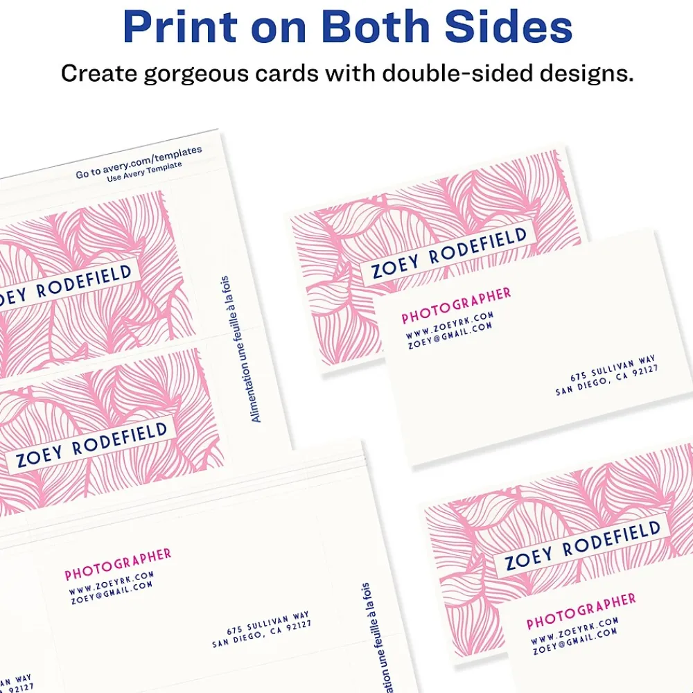 Business Cards*Avery Clean Edge Business Cards, 2" x 3 1/2", Matte White, 1000 Per Pack (5874)