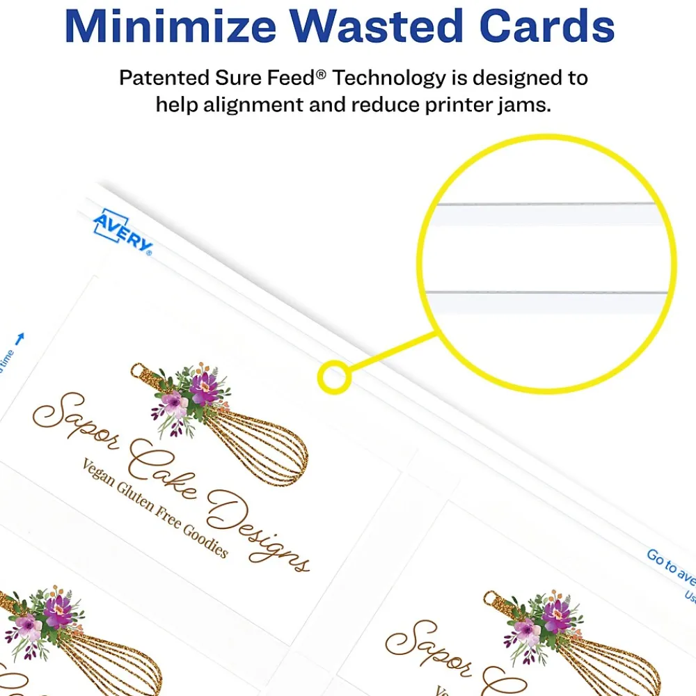 Business Cards*Avery Clean Edge Business Cards, 2" x 3 1/2", Matte White, 2000 Per Pack (5870)