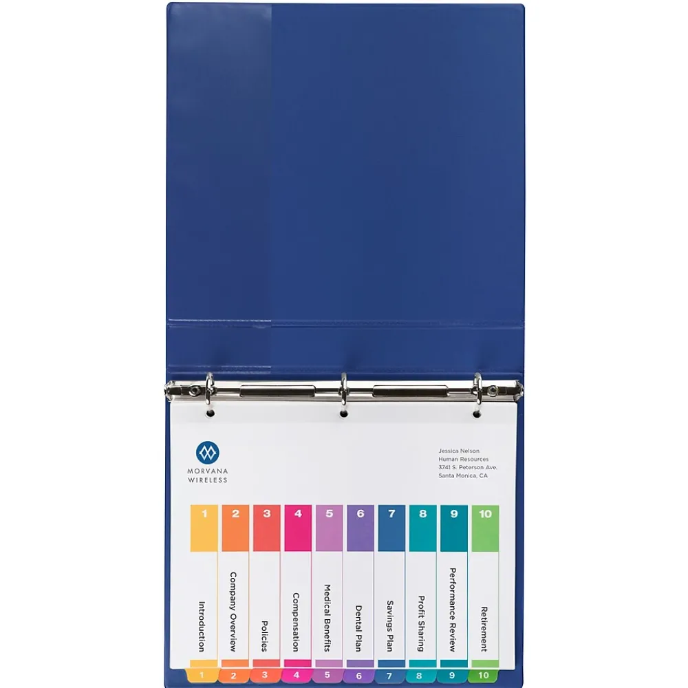 Dividers|Avery Customizable Table Of Contents Ready Index Pre-Printed Paper Divider, 10-Tab, White, 3/Pack (11072)