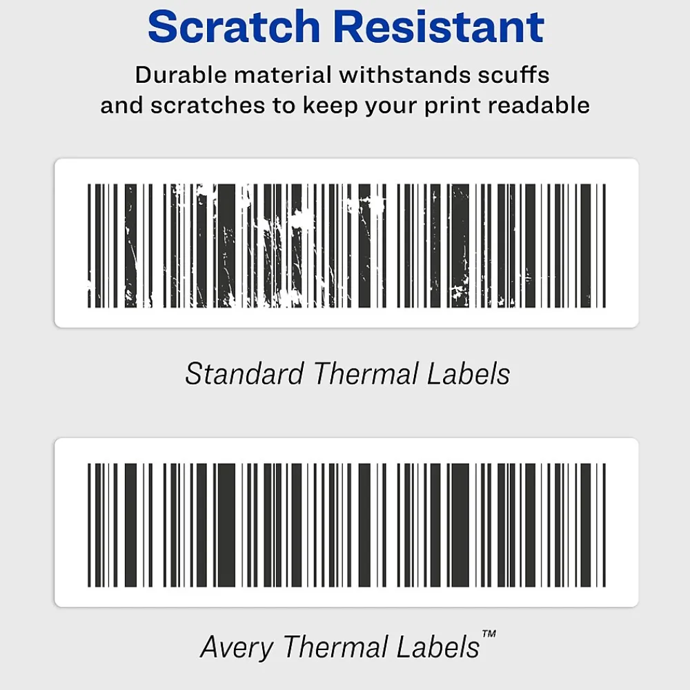 Labels|Avery Direct Thermal Roll Multipurpose Labels, 1-1/8" x 3-1/2", Clear, 120 Labels/Box (4151)
