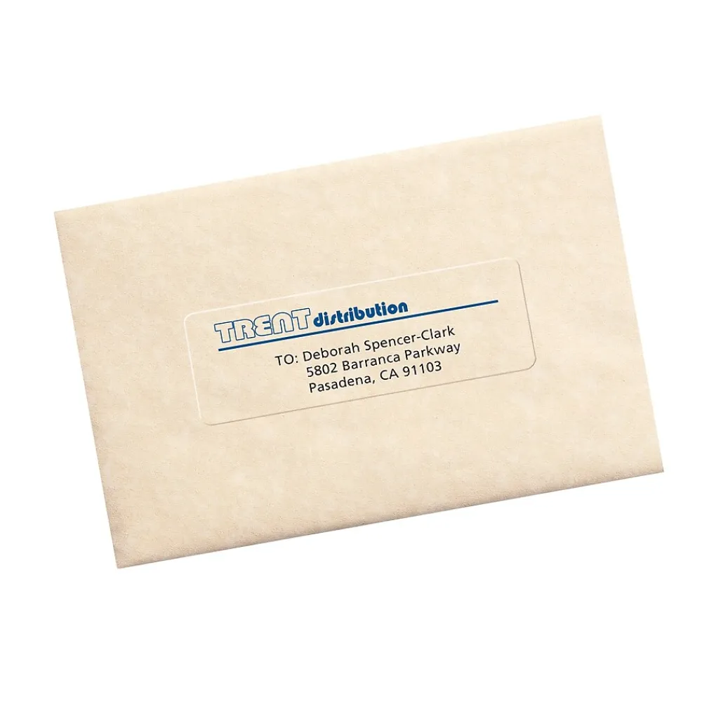 Sale Avery Easy Peel Inkjet Address Labels, 1-1/3" x 4", Clear, 350 Labels/Pack (8662)