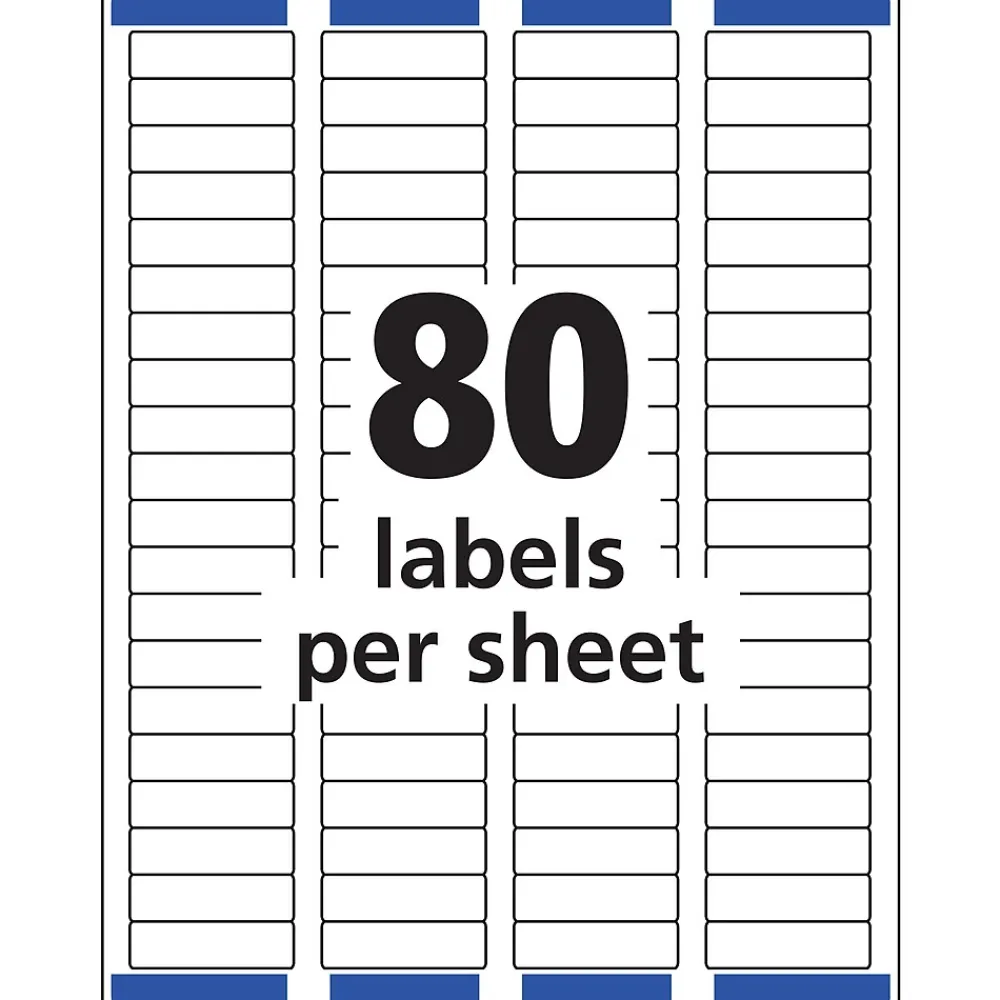 Clearance Avery Easy Peel Inkjet Return Address Labels, 1/2" x 1-3/4", White, 2,000 Labels/Pack (8167)