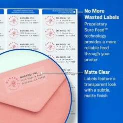Clearance Avery Easy Peel Laser Address Labels, 1" x 2-5/8", Clear, 1,500 Labels/Box (5660)