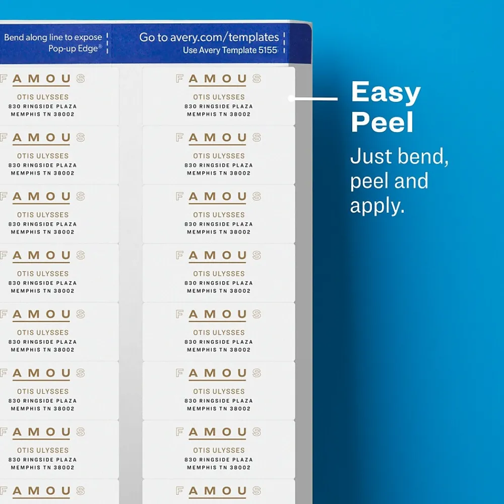 Hot Avery Easy Peel Laser Return Address Labels, 2/3" x 1-3/4", Clear, 600 Labels/Pack (15695)