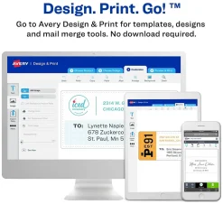 New Avery Easy Peel Laser Shipping Labels, 3-1/3