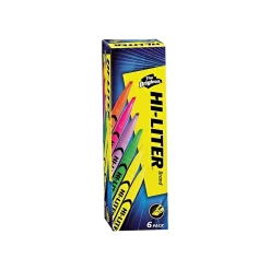 Highlighters|HI-LITER Avery Stick Highlighters, Chisel, Assorted, 6/Pack (23565)