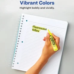 Highlighters|Avery Hi-Liter Tank Highlighters, Chisel, Yellow, Dozen (98035)