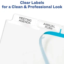 Dividers|Avery Index Maker Big Tab Paper Dividers with Print & Apply Label Sheets, 5 Tabs, White (11490)