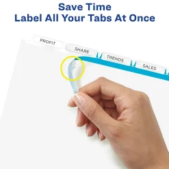 Dividers|Avery Index Maker Extra-Wide Paper Dividers with Print & Apply Label Sheets, 5 Tabs, White (11438)