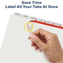Dividers|Avery Index Maker Paper Dividers with Print & Apply Label Sheets, 8 Tabs, White, 5 Sets/Pack (11437)