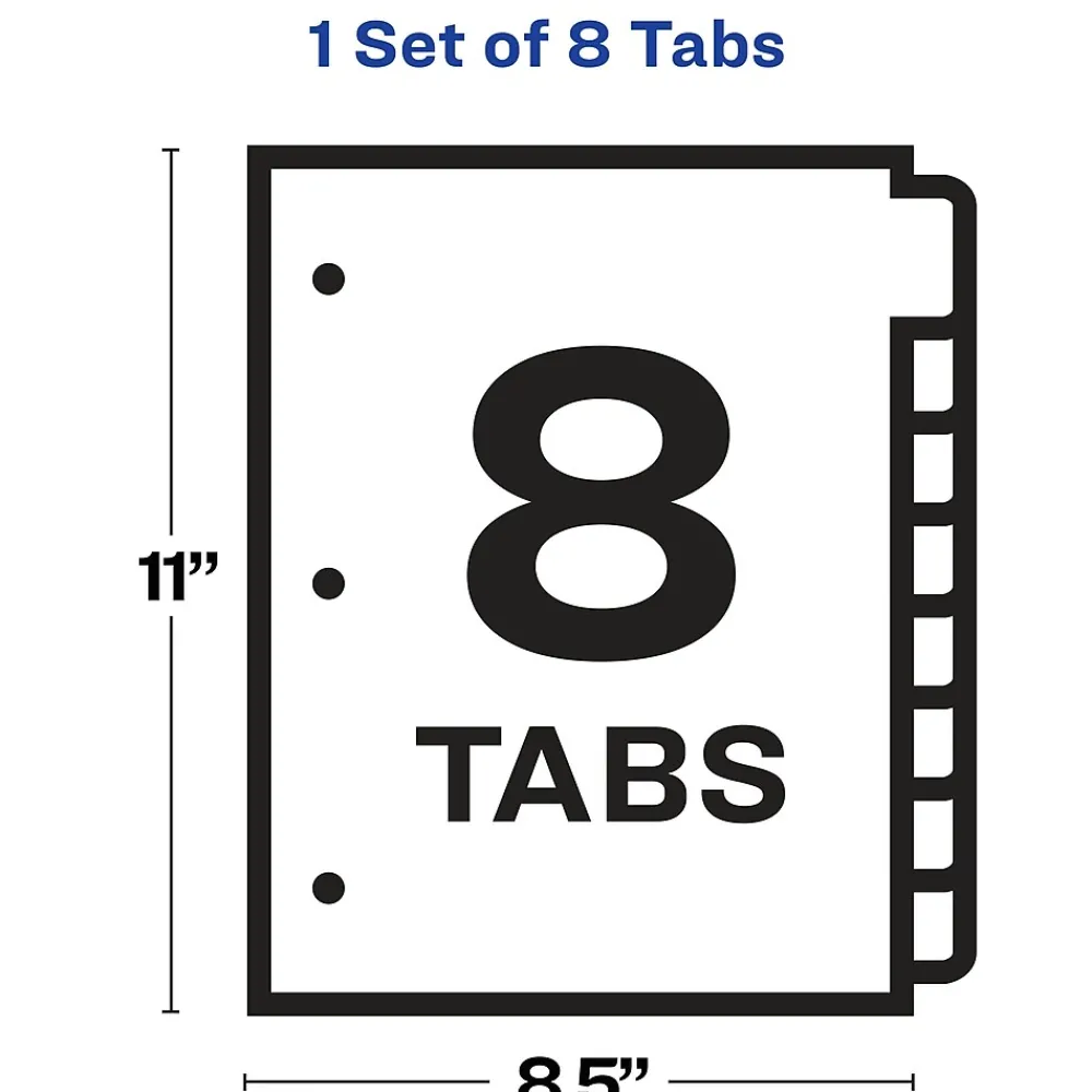 Dividers|Avery Index Maker Paper Dividers with Print & Apply Label Sheets, 8 Tabs, White (11417)