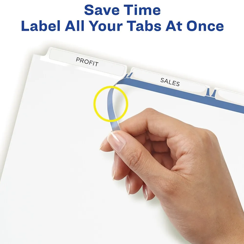 Dividers|Avery Index Maker Paper Dividers with Print & Apply Label Sheets, 3 Tabs, White, 25 Sets/Pack (11445)