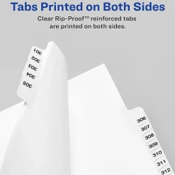 Dividers|Avery Individual Numeric Paper Dividers, #8, White, 25 Sets/Pack (11918)