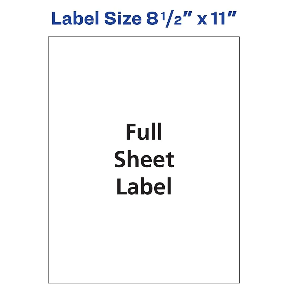 Online Avery Inkjet Full Sheet Labels, 8 1/2" x 11", Clear, 10 Labels/Pack (18665)