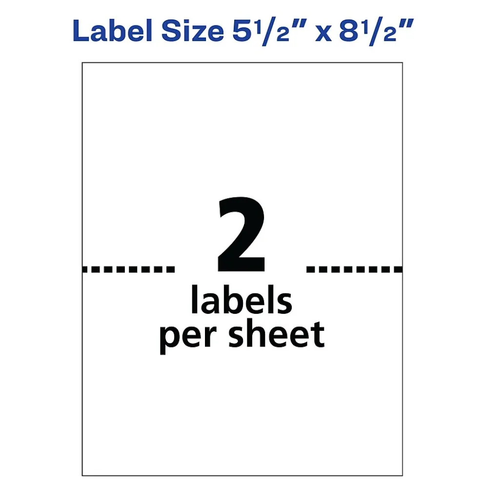 New Avery Inkjet Shipping Labels, 5-1/2" x 8-1/2", White, 200 Labels/Box (8426)