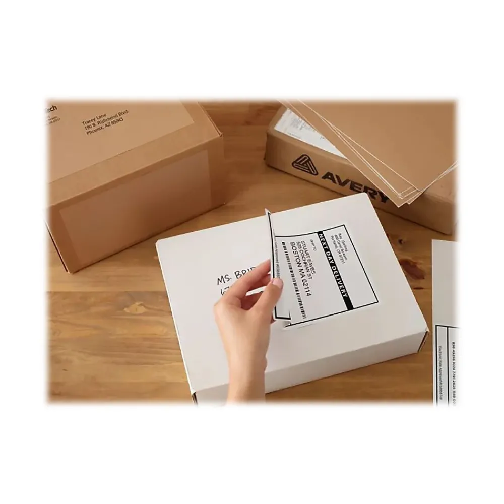 Clearance Avery Internet Laser/Inkjet Shipping Labels, 8.5" x 5.5", White, 20 Labels/Pack (18126)