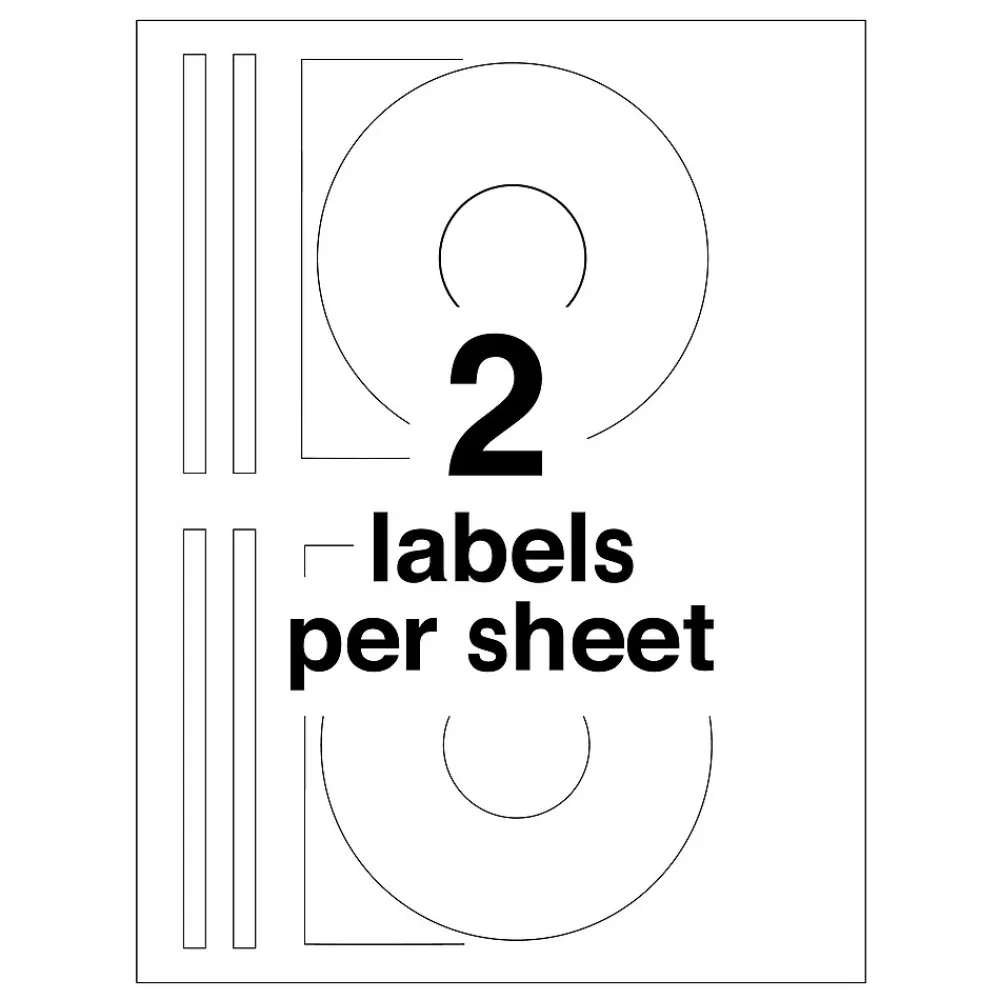 Labels|Avery Laser Media Labels, White Matte, 50 Disc and 100 Spine Labels/Pack (5931)