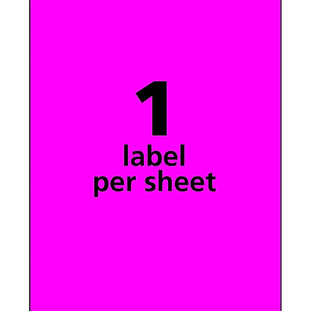 Best Avery Laser Shipping Labels, 8-1/2" x 11", Assorted Neon, 15 Labels/Pack (5975)