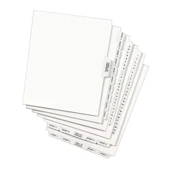 Dividers|Avery Legal Pre-Printed Paper Divider Collated Set, 301-325 Tabs, White, Style, Letter Size (01342)
