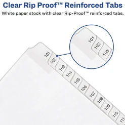 Dividers|Avery Legal Pre-Printed Paper Divider Collated Set, 76-100 Tabs, White, Allstate Style, Letter Size (01704)