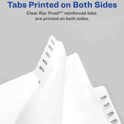 Dividers|Avery Legal Pre-Printed Paper Divider Collated Set, 76-100 Tabs, White, Allstate Style, Letter Size (01704)