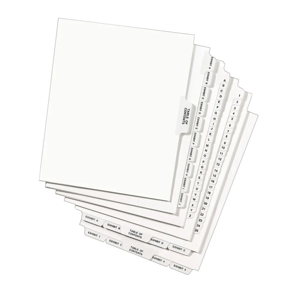 Dividers|Avery Legal Pre-Printed Paper Dividers, Side Tab #13, White, Style, Letter Size, 25/Pack (11923)