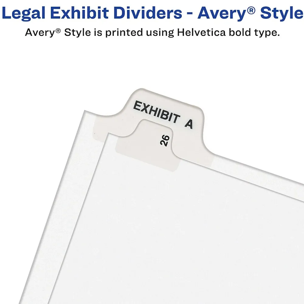 Dividers|Avery Legal Pre-Printed Paper Dividers, Side Tab #21, White, Style, Letter Size, 25/Pack (01021)